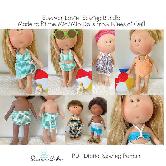 Mia Doll Summer Lovin' Bundle for Nine's D'Onil  PDF Digital Sewing Pattern