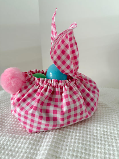 Fabric Bunny Basket - PDF Digital Download Sewing pattern - treat holder, gift wrap, home decor
