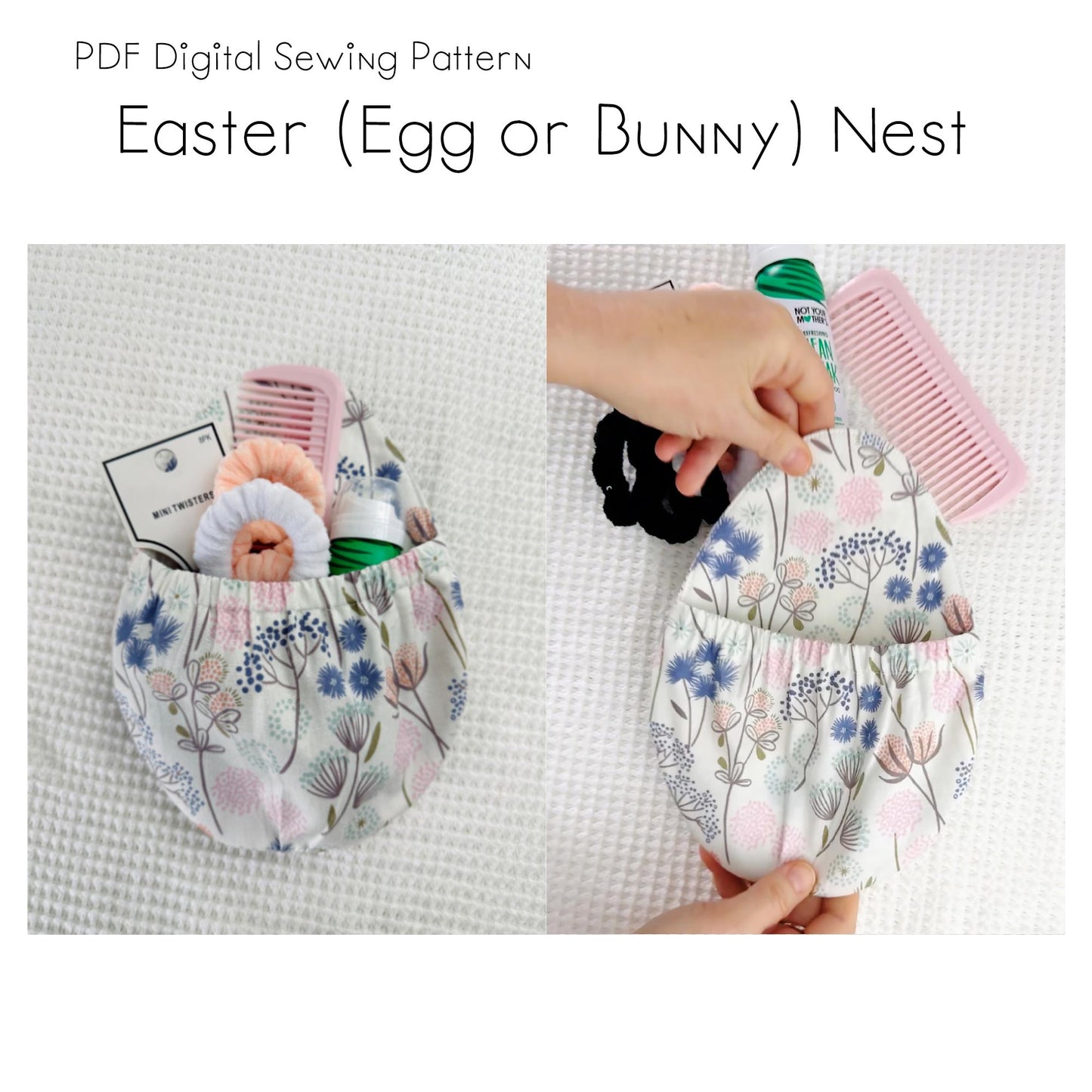 Easter Egg or Bunny Nest -Gift Basket/Gift Wrap -Digital Sewing Pattern PDF Download