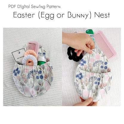 Easter Egg or Bunny Nest -Gift Basket/Gift Wrap -Digital Sewing Pattern PDF Download