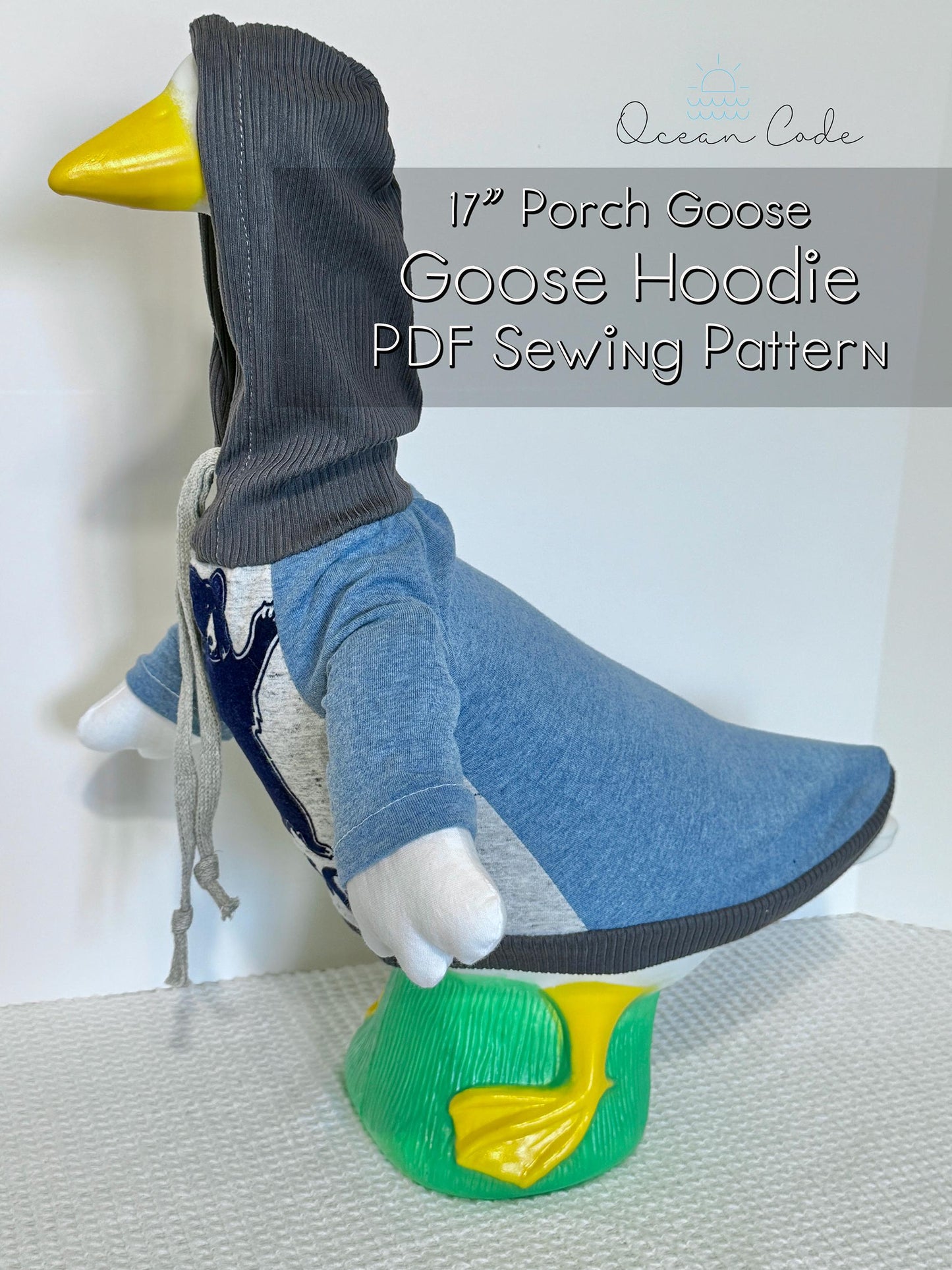 17" porch goose Sweatshirt Hoodie Sewing Pattern PDF Digital Download