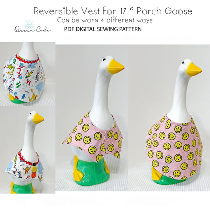 17" Porch Goose Reversible Vest - can be worn four different ways