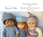 Bitty Baby Doll Knit Beanies and Beret Hat - Digital Sewing Pattern PDF