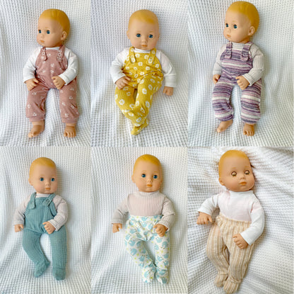 Bitty Baby Doll COMPLETE Sewing Bundle - Pajamas, pants, overalls, t-shirts, hats and more