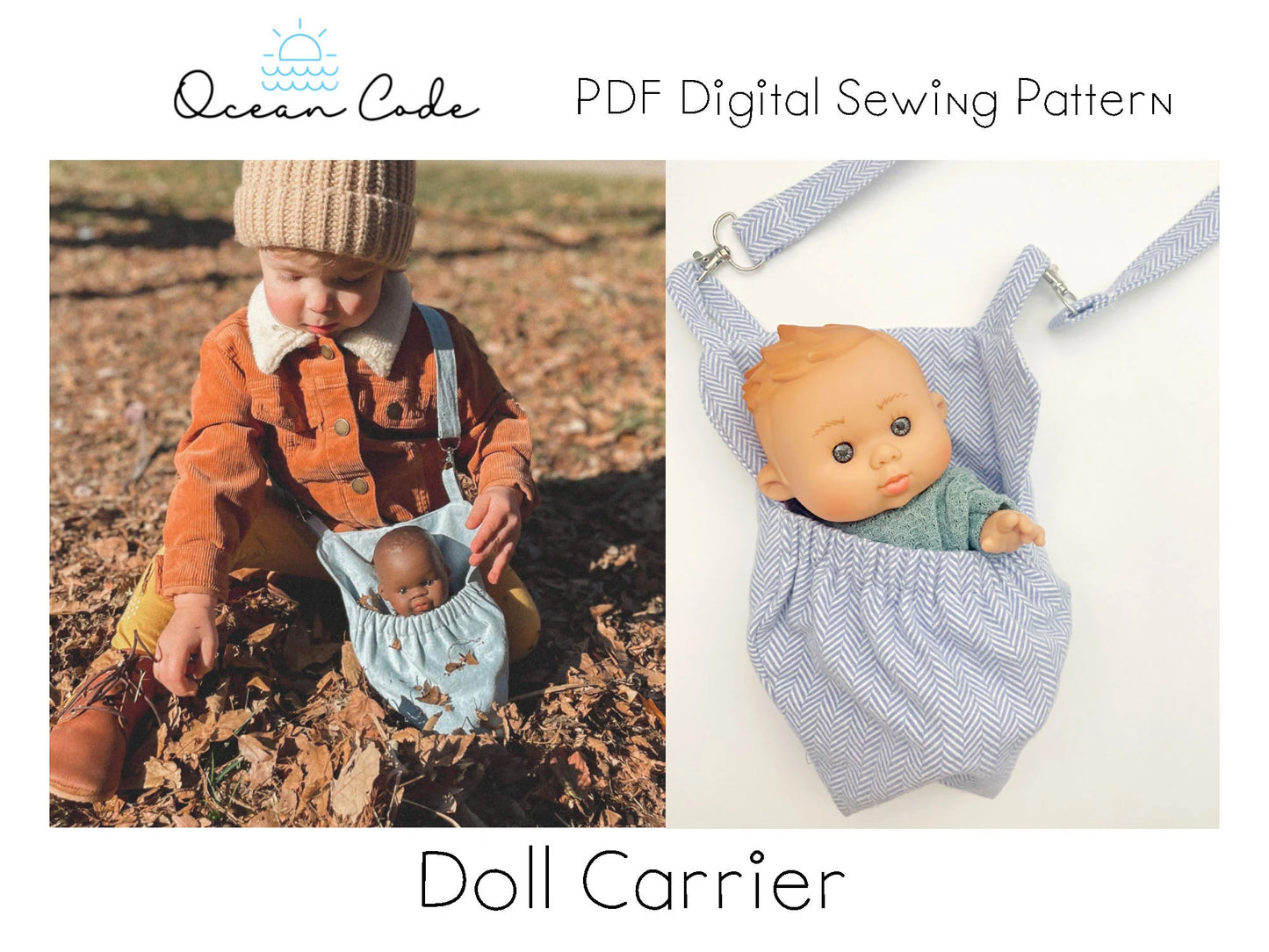 Doll or Stuffed Animal Carrier Pouch - PDF Digital Sewing Pattern