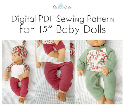 Bitty Baby Doll Raglan T-shirt  Basic Pants & Shorts PDF digital pattern