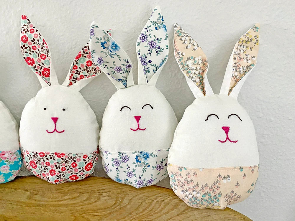 Easter Egg Bunny, Stuffed. 3 sizes and 2 ear options Digital Sewing Pattern PDF