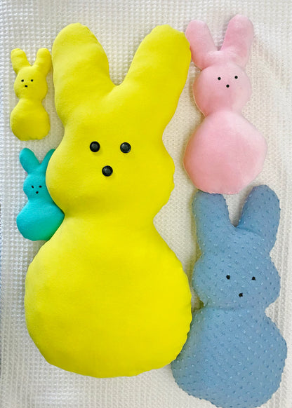 Peep Fabric Plush Bunny - Stuffed Easter Bunny Toy - Digital Sewing Pattern PDF Download - projector file included