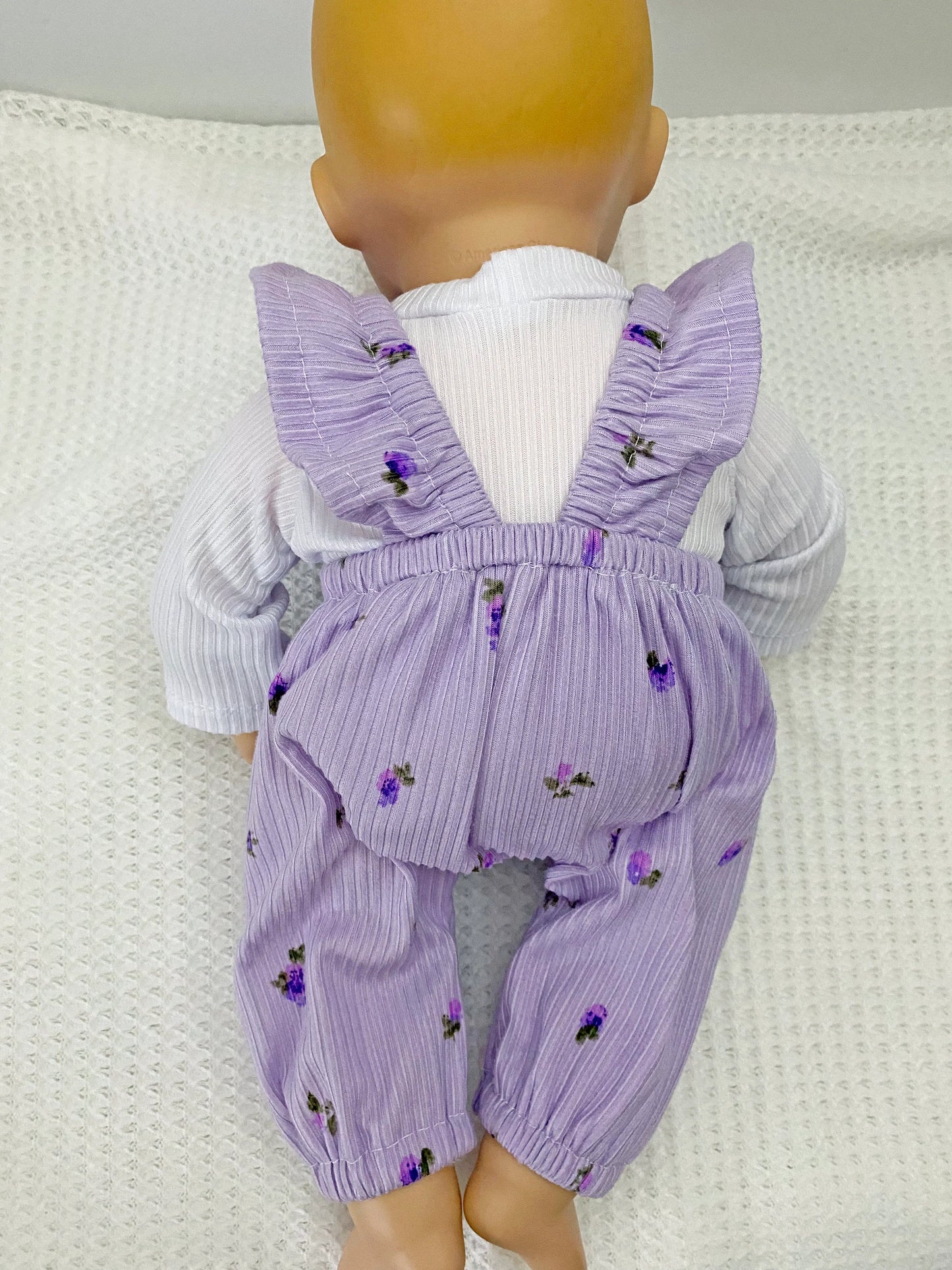 Bitty Baby Doll Ruffle Strap Romper PDF Sewing Pattern (T-shirt not included)