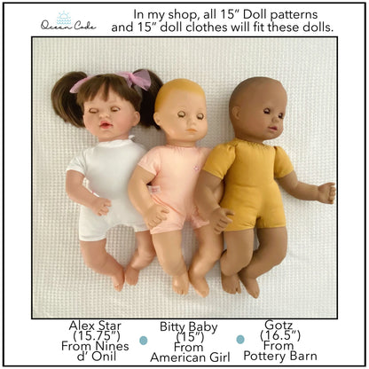 Bitty Baby Doll Overalls & Pants Footed - nonFooted -Sewing Pattern PDF Download -Shirt Not Included