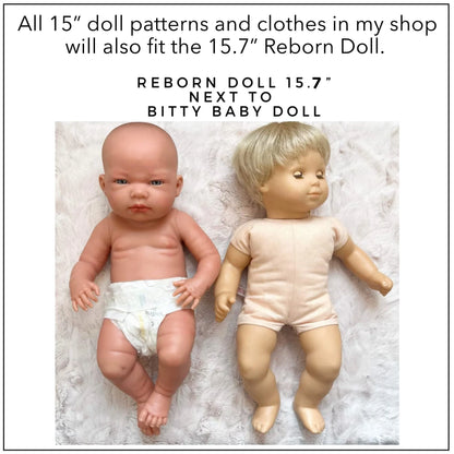 Bitty Baby Doll Overalls & Pants Footed - nonFooted -Sewing Pattern PDF Download -Shirt Not Included