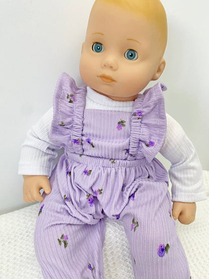 Bitty Baby Doll Ruffle Strap Romper PDF Sewing Pattern (T-shirt not included)