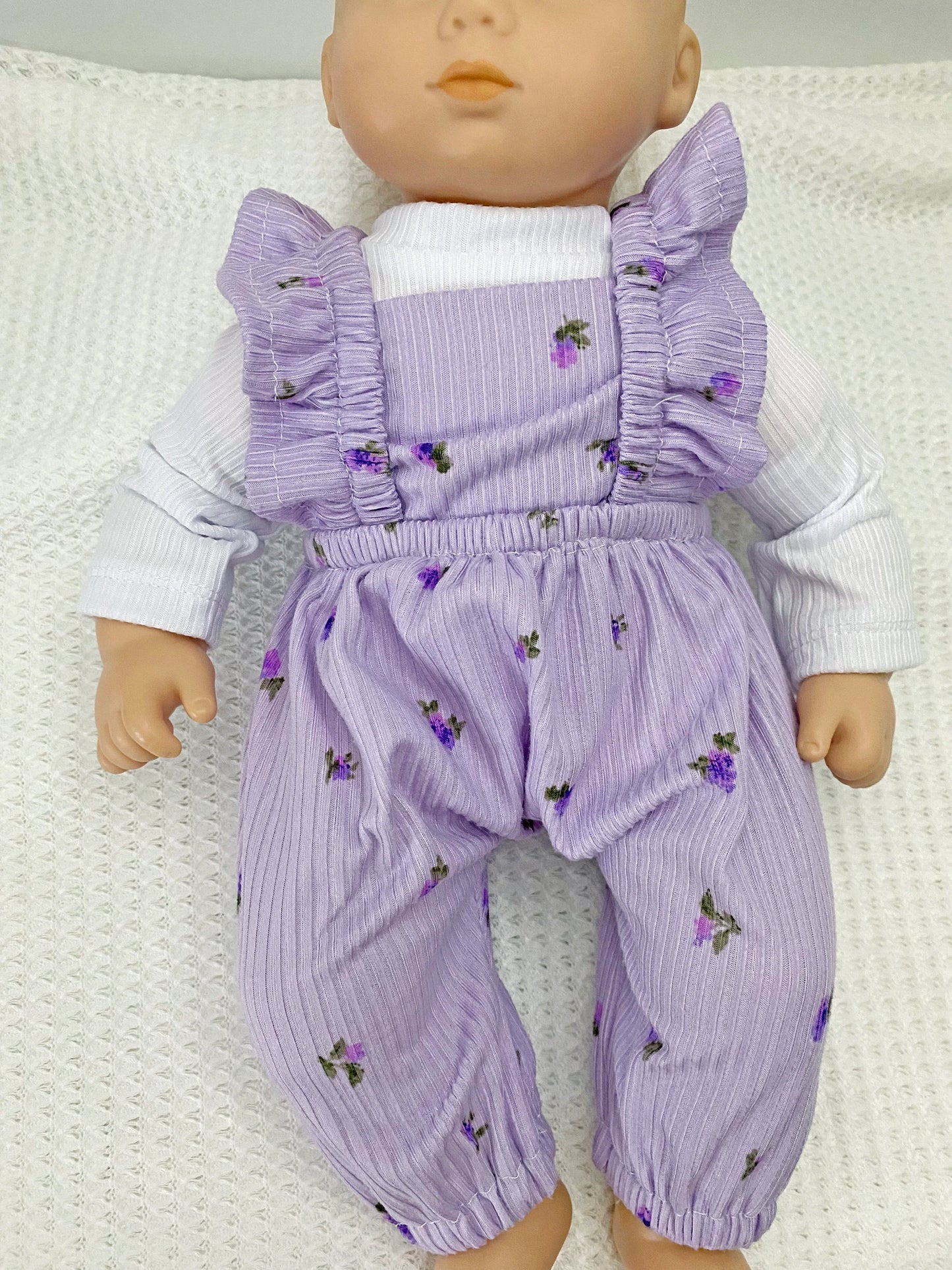 Bitty Baby Doll Ruffle Strap Romper PDF Sewing Pattern (T-shirt not included)