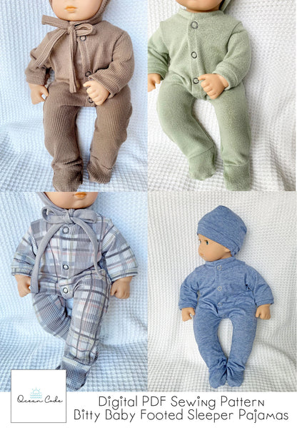 Bitty Baby Doll Footed Pajamas Sleeper - Digital PDF Sewing Pattern