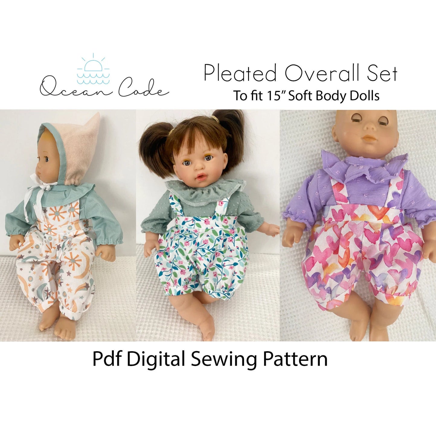 Bitty Baby Doll - Pleated Overall Set Digital PDF Sewing Pattern