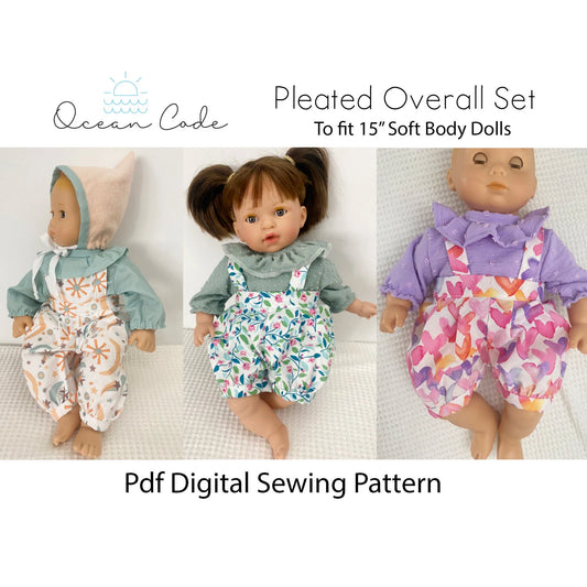 Bitty Baby Doll - Pleated Overall Set Digital PDF Sewing Pattern