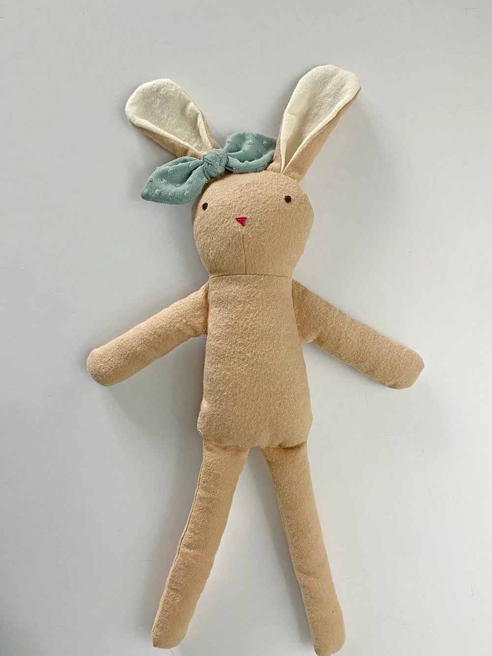 Jax Bunny Stuffed Rabbit Plush Toy PDF Digital Sewing Pattern - Kids Easter Basket Gift - With Overalls and Bow