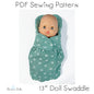 Doll Swaddle Wrap - PDF Digital Sewing Pattern - Fits 13" dolls such as Minikane ,Joy, Mini Coletto