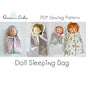 Doll Sleeping Bag - PDF Digital Sewing Pattern- Fits dolls 8 inches to 18 inches