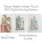 Tissue Pouch Napkin Holder - 3 different options - pdf digital sewing pattern