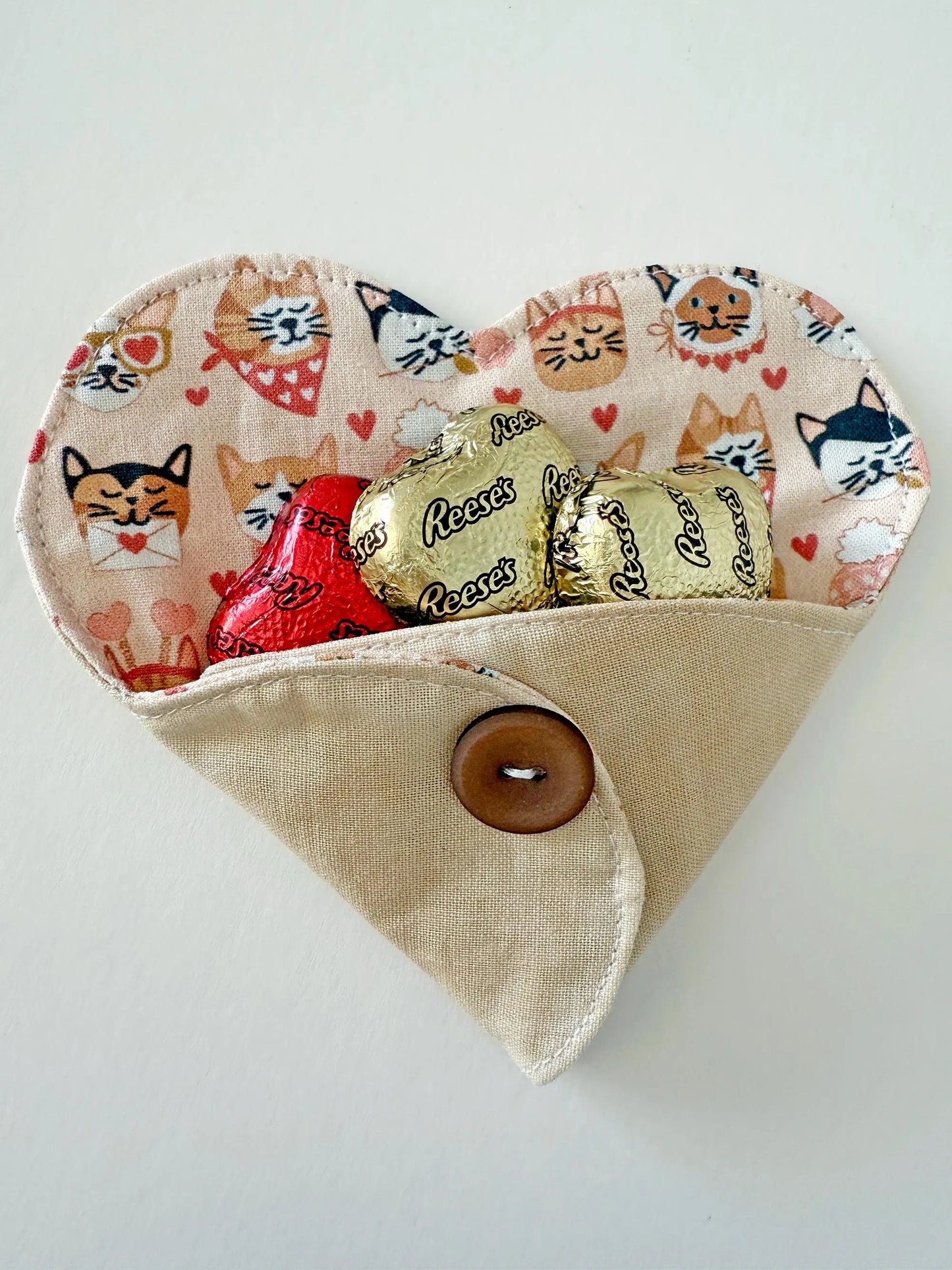 Fabric Heart Pocket Valentine's Gift Candy Love Note PDF Digital Sewing Pattern