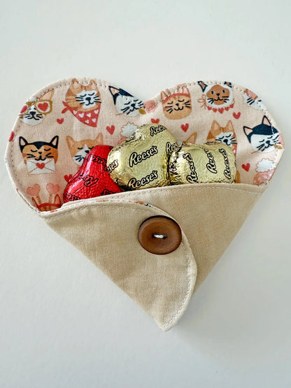 Fabric Heart Pocket Valentine's Gift Candy Love Note PDF Digital Sewing Pattern