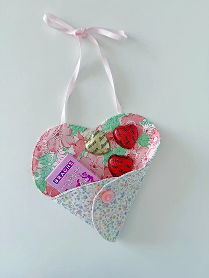 Fabric Heart Pocket Valentine's Gift Candy Love Note PDF Digital Sewing Pattern