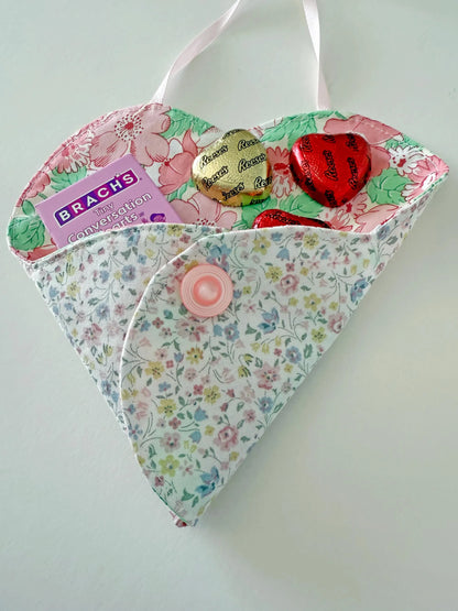 Fabric Heart Pocket Valentine's Gift Candy Love Note PDF Digital Sewing Pattern