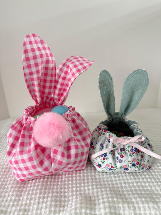 Fabric Bunny Basket - PDF Digital Download Sewing pattern - treat holder, gift wrap, home decor