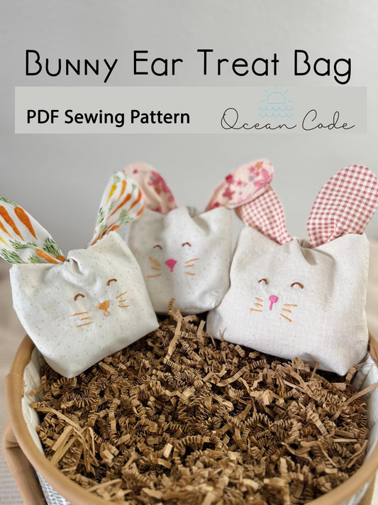 Bunny Ear Treat Bag -beginner sewing PDF digital pattern