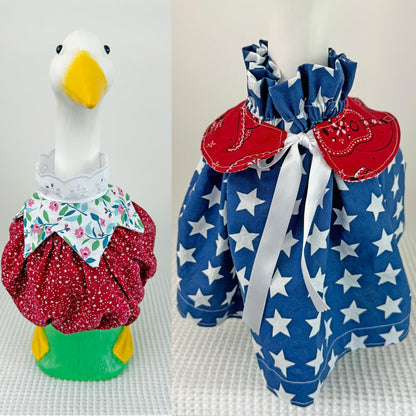17 inch Porch Goose Outfit Can Be Worn 4 Different Ways. Reversible Vest, apron, smock Sewing Pattern Digital PDF