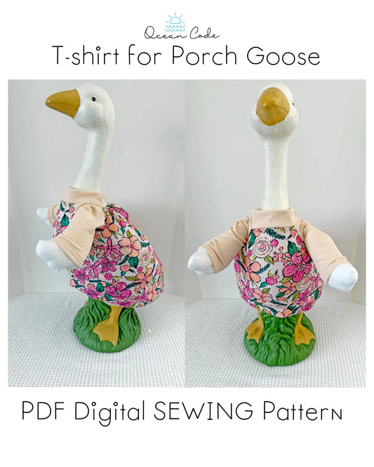 23 Inch Porch Goose t-shirt Digtital PDF sewing patterns