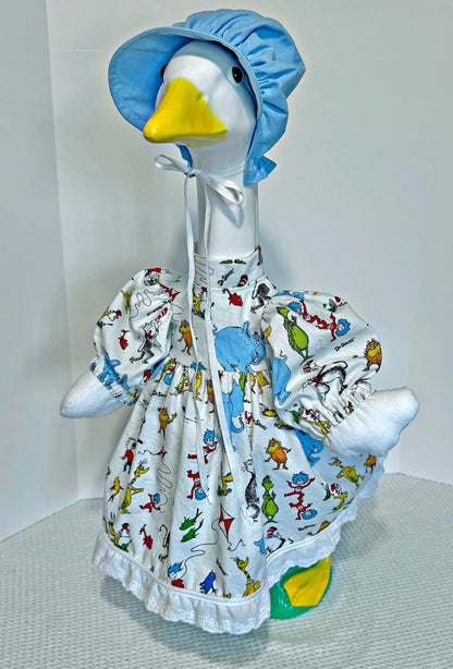 23 Inch Porch Goose Dress, Bonnet and Wings. Digital Sewing Pattern