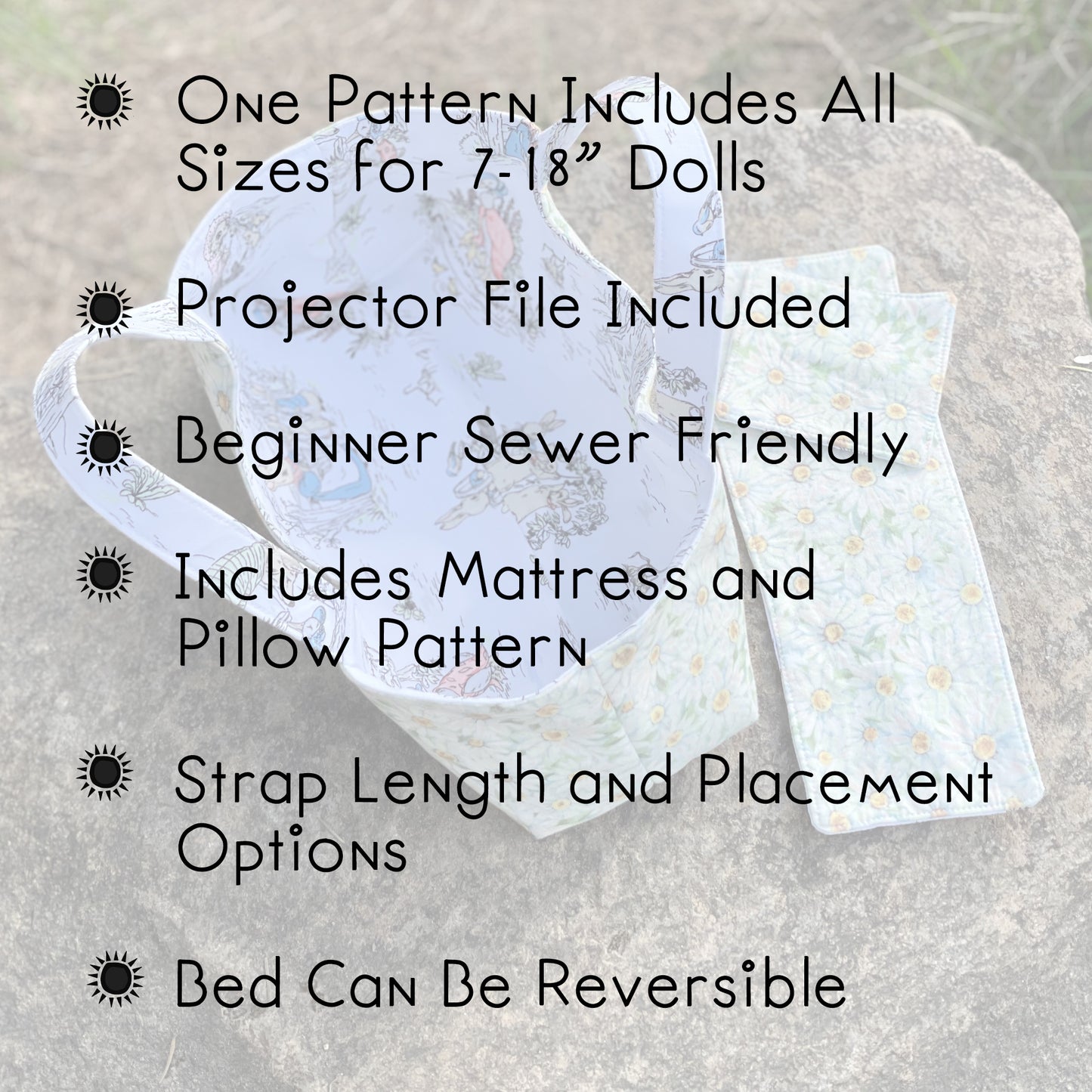 Baby Doll Basket Bed - PDF Sewing Pattern Digital Download