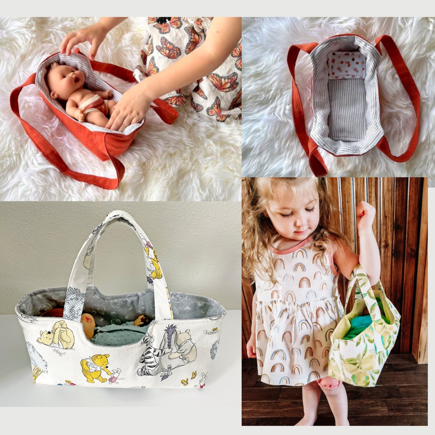 Baby Doll Basket Bed - PDF Sewing Pattern Digital Download