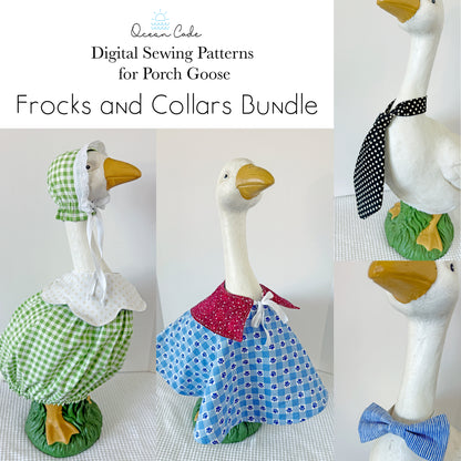 23 Inch Porch Goose Frocks & Collars. Digital Sewing Pattern BUNDLE