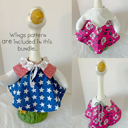 23 Inch Porch Goose Frocks & Collars. Digital Sewing Pattern BUNDLE