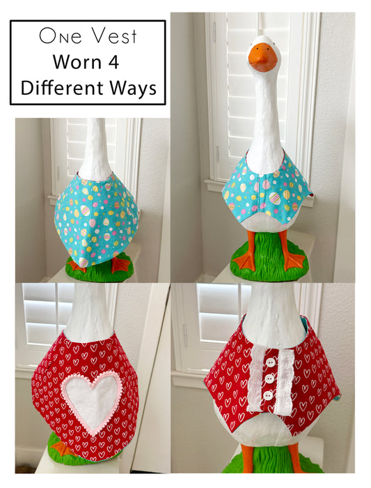28" Porch Goose Reversible Vest - can be worn four different ways